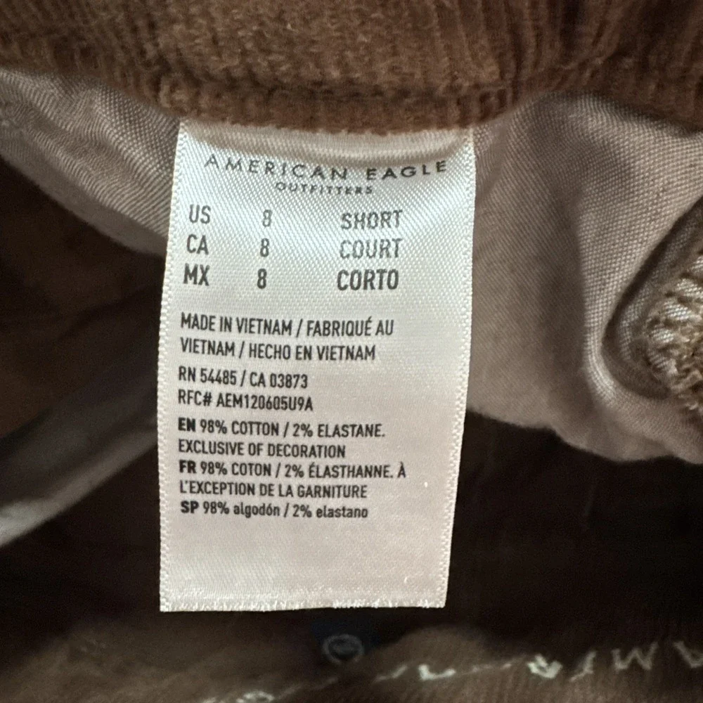 American Eagle High Rise Kick Boot Corduroy Pants Womens 8 (30x29) Stretch Retro